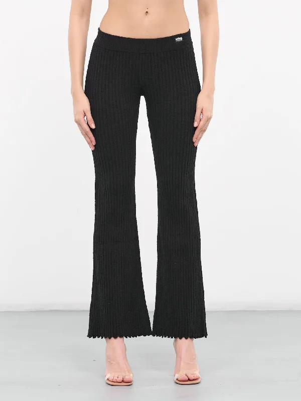 Rib-Knit Pants (A0384-3707-0555-BLACK) Minimalist Women's Casual