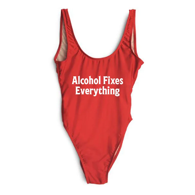ALCOHOL FIXES EVERYTHING [SWIMSUIT] Earthy Women's Hemp - based
