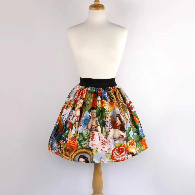 Mexican Senoritas pleated Skirt # S-AP721 Relaxed Women's 