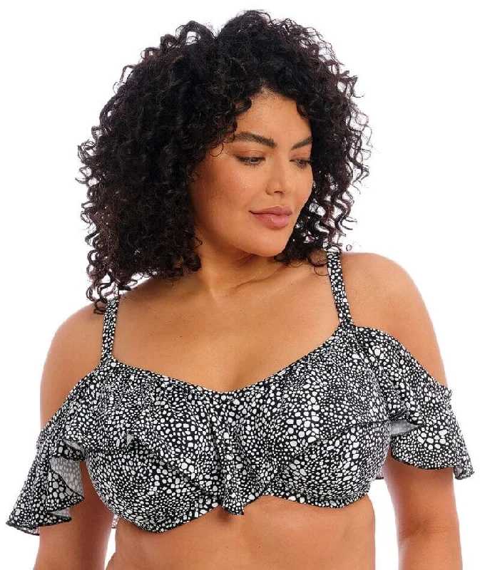 Elomi Swim Pebble Cove Underwired Bikini Top - Black Sleek Women's Metallic