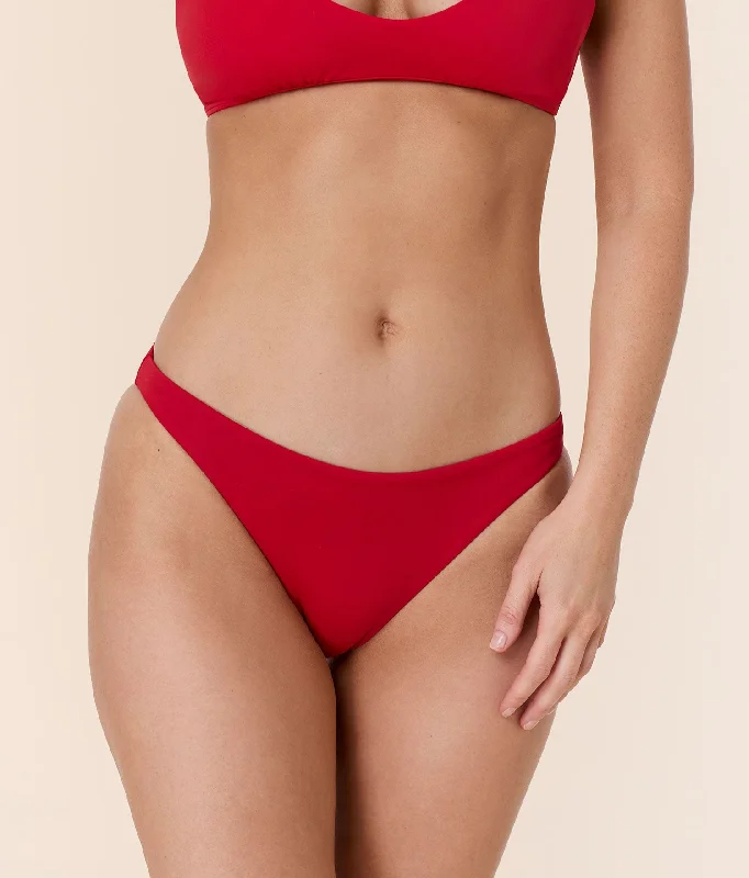 The Cheeky Bikini Bottom - Flat - Cherry Red Vintage Women's 1970S 