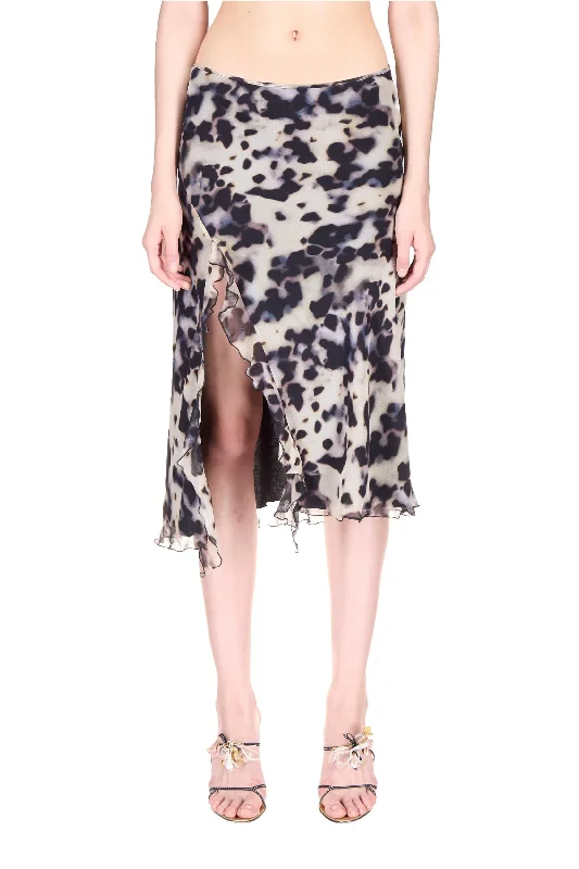 Tortoise Ruffled High Slit Skirt Practical Women's Quick - dry