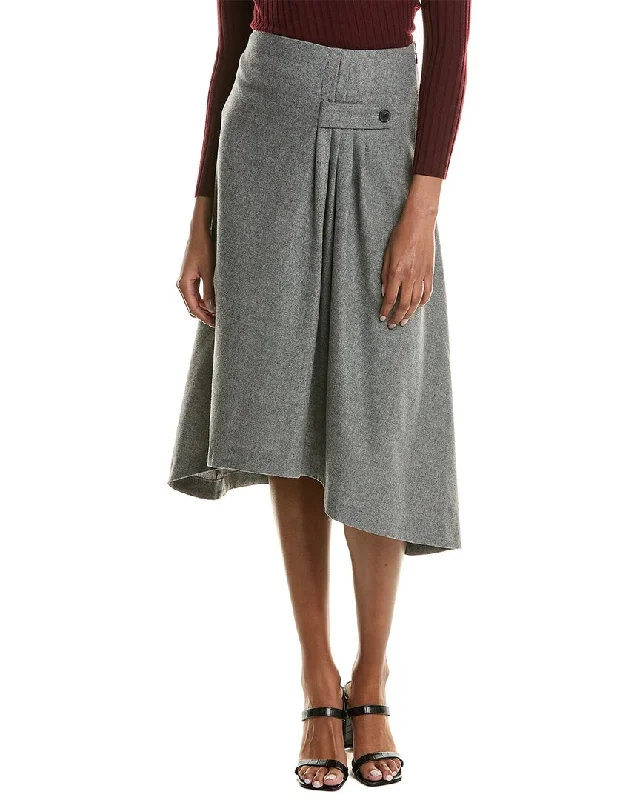 ba&sh Wool-Blend High-Low Skirt Minimalist Women's Casual