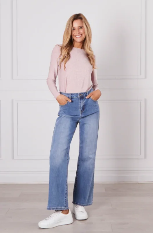 Wide Leg Denim Jean Business