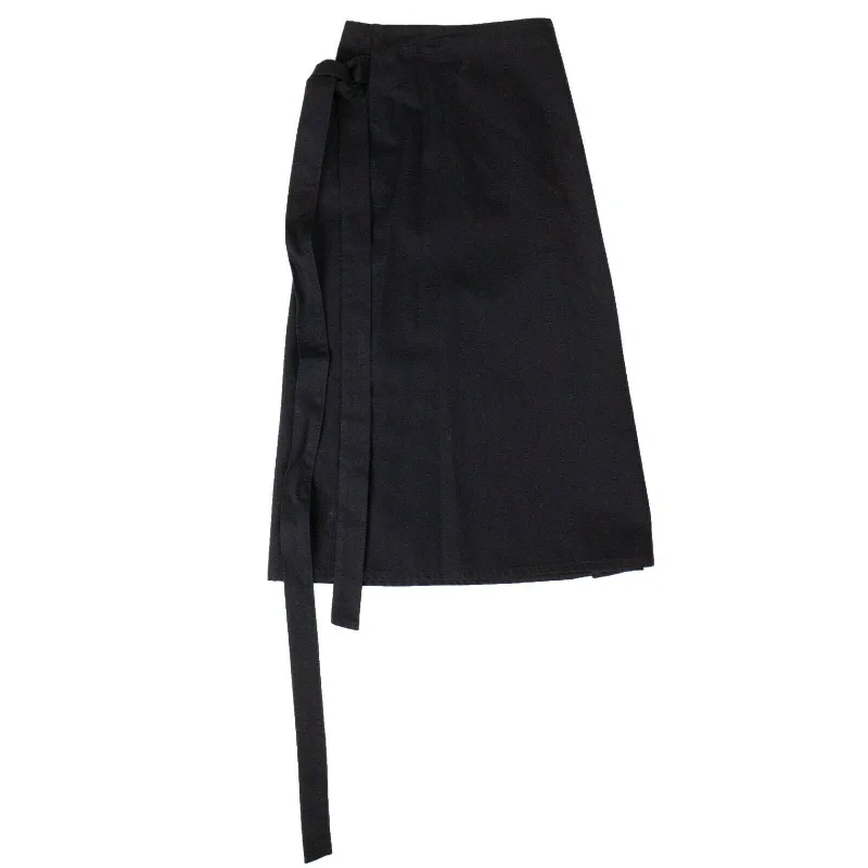 Women's Black High Waisted Wrap Midi Skirt Streetwear Style for 