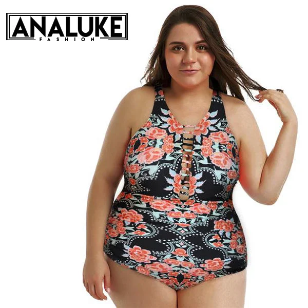 Plus Size Hollow Out Bikini Geometric