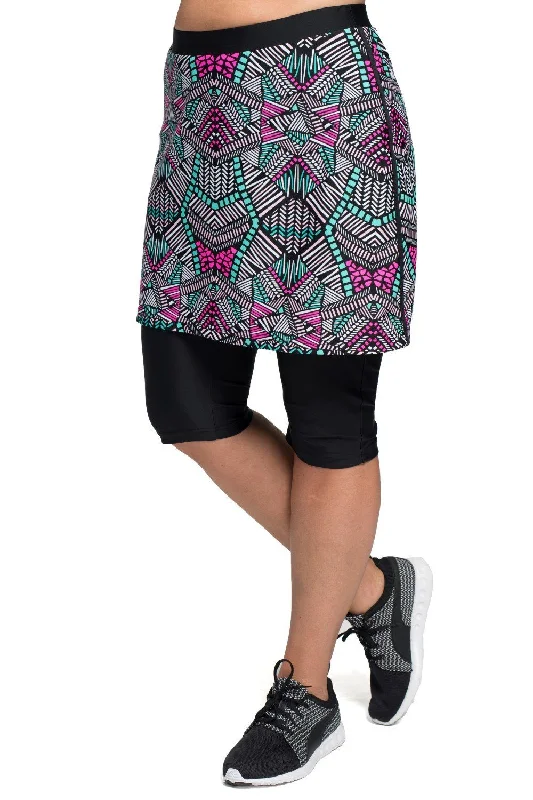 AMPHI SPIRIT ATHLETIC SKIRTED CAPRIS 16" for Swim and Sports Sharp Women's Italian