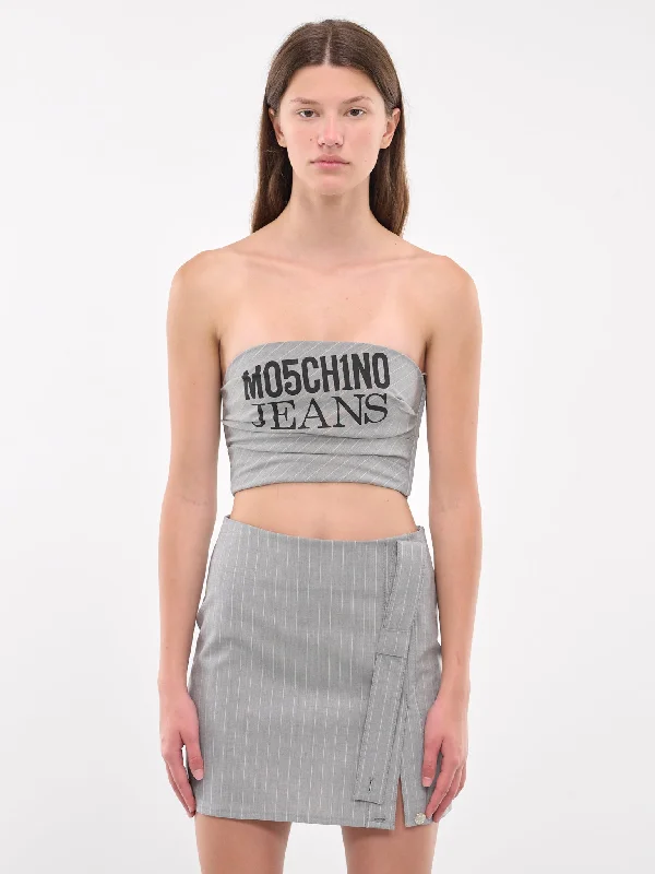 Pinstripe Logo Tube Top (A0812-8725-MULTI-GREY) purpose