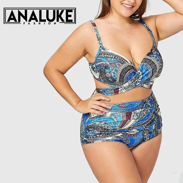 Big Size High Waist Swimsuit Stylish Women's Neon