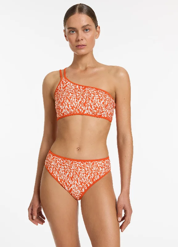 Sereno Ditsy Full Coverage Bikini Bottom - Coral Sleek Women's 
