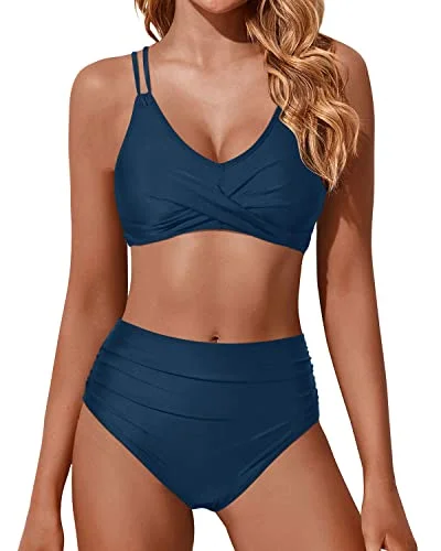 Push Up Wrap Two Piece Bikini Swimsuits For Girls-Teal Australian Beach