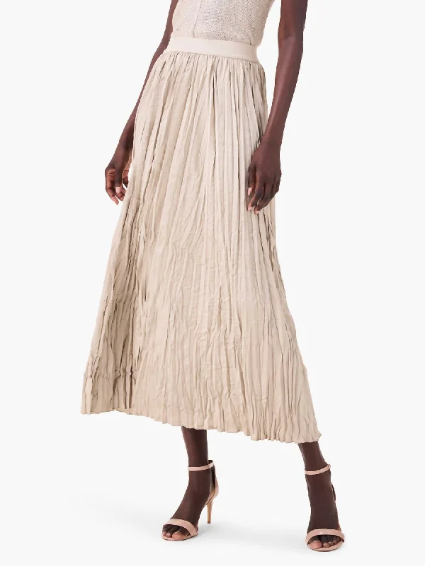 Crinkle Crush Skirt In Brown Rice Edgy Women's Punk