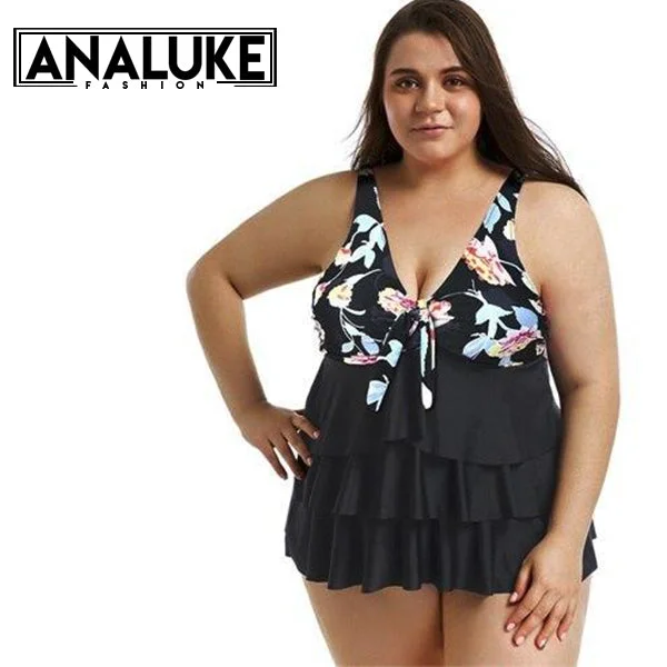 Plus Size Swimwear Dress Sporty Women's Athleisure 