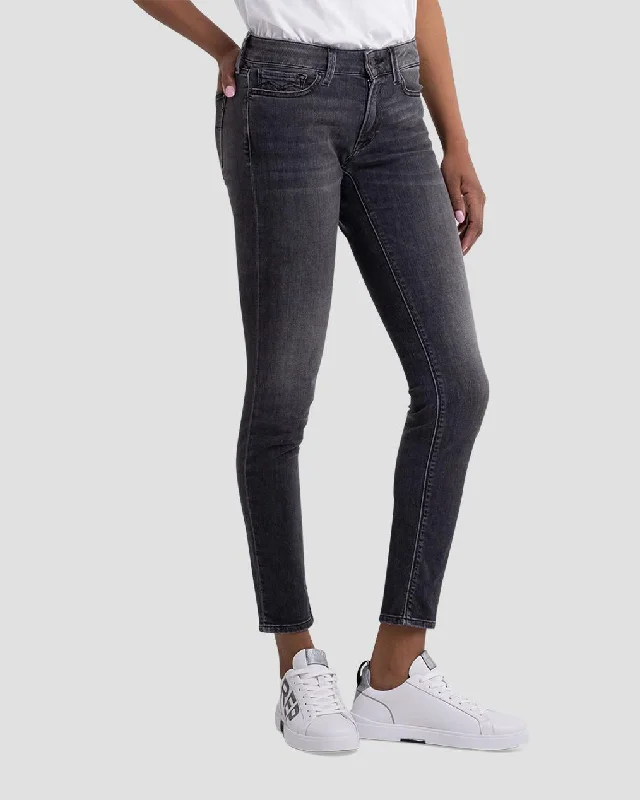 Replay Womens New Luz Skinny Fit Jeans - Medium Grey Traditional Women's Wool