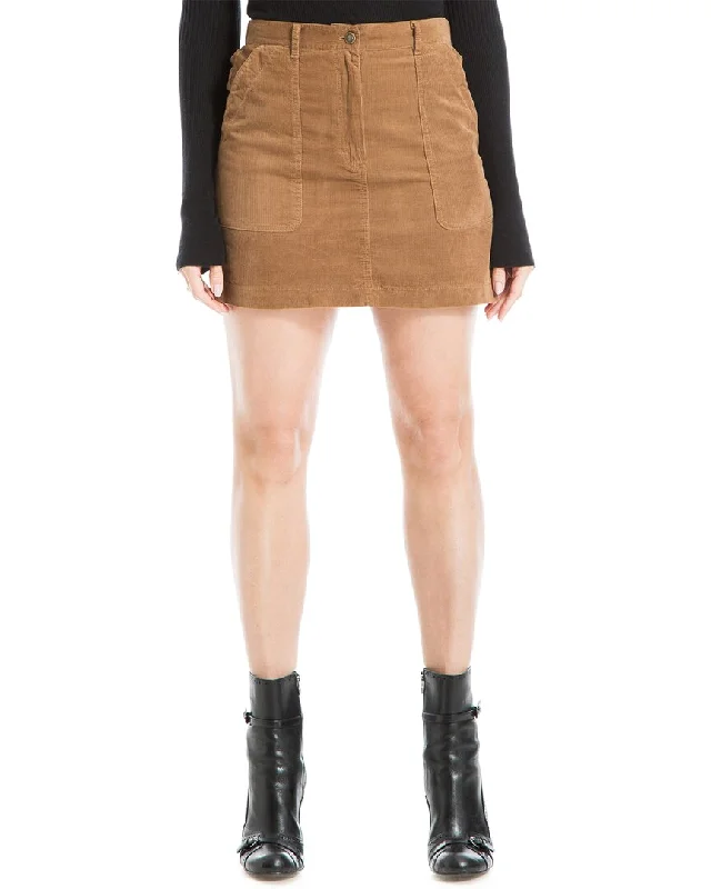Max Studio Short Corduroy Porkchop Pocket Skirt Elegant Women's Formal 