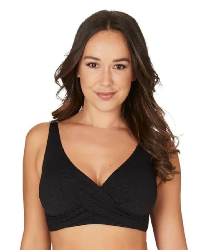 Nip Tuck Must Haves Louise Cross Front A-DD Cup Bikini Top - Black Sustainable Organic Nip Tuck Must Haves Louise Cross Front A-DD Cup Bikini Top - Black Sustainable Organic