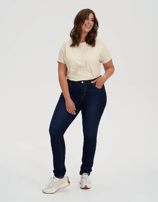 RACHEL CLASSIC RISE SKINNY JEANS / 34" DARK INDIE Luxurious Women's High -  end