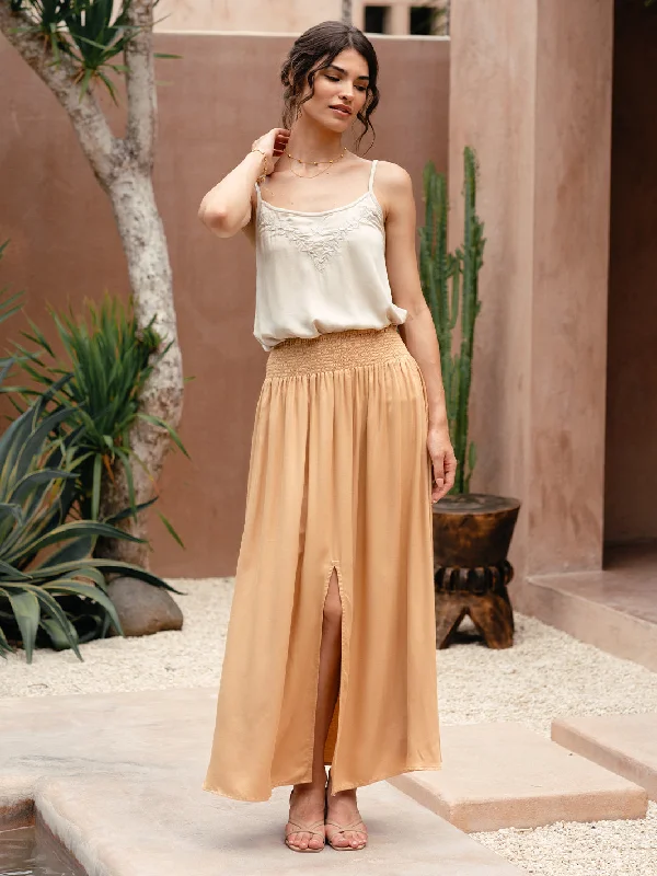 Samara Ecovero™ Skirt Camel Laid - back Women's Style
