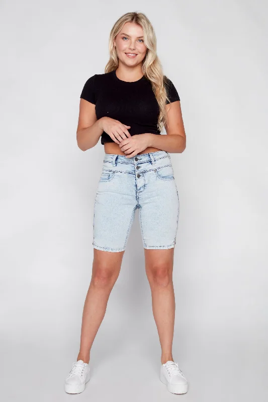 Jane Ladies High Rise Bermuda - Light Bleach Dynamic Women's Moto