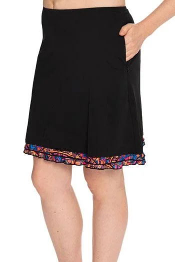 Aqua Terra Ruffle Swim and Sports Skirt 18.5" - Chlorine Proof (with attached shorts) Athletic Women's High - 