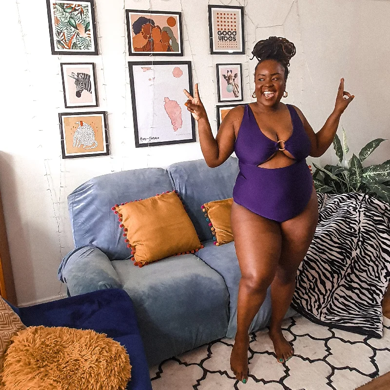 Wax on, Wax off Swimsuit - Purple Sleek Women's 