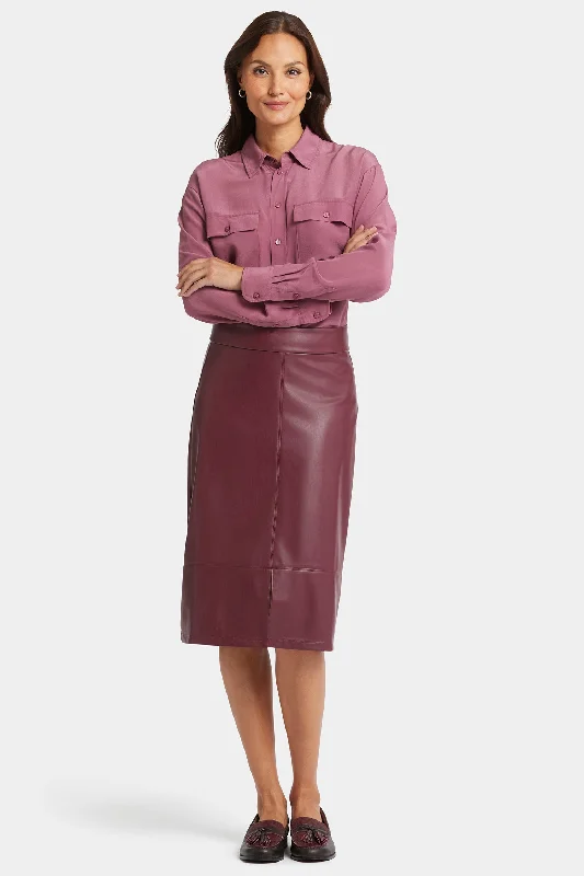 Faux Leather A-line Skirt - Tavern Streetwear Style for 