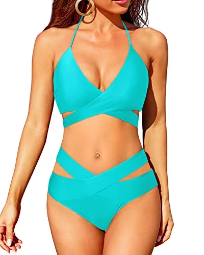 Women's High Waisted Push Up Bikini Sets Two Piece Swimsuit Scandinavian