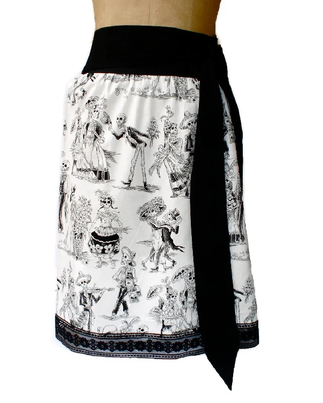 Black and White Day Of The Dead Inspired Skirt #S-TH720 Sophisticated Women's 