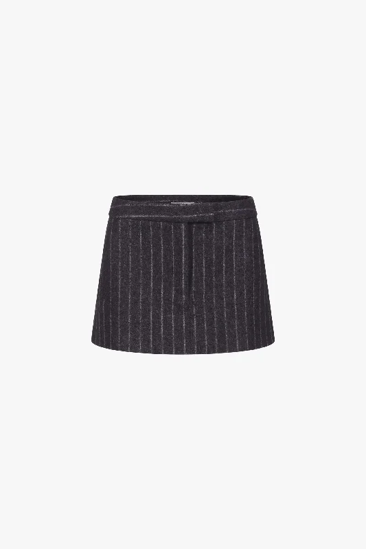 Chalk Pinstripe Tailored Mini Skirt Refined Women's Hand - crafted