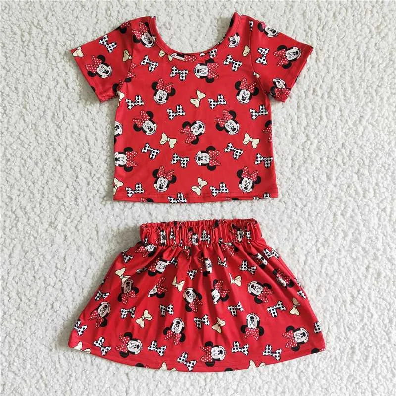 girls cartoon tops skirts sets GSD0038 Cool Women's Distressed