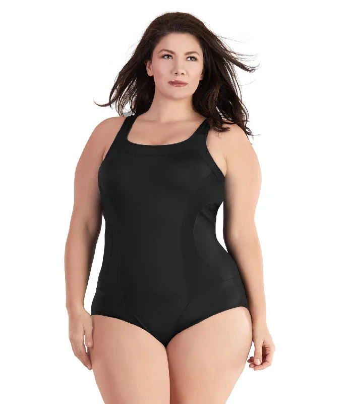QuikEnergy Color Block Tank Suit Black Cozy Women's Winter