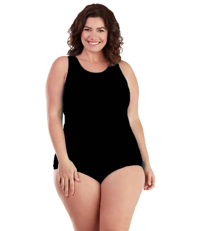 AquaSport Crossback Tanksuit Black Elegant Women's 
