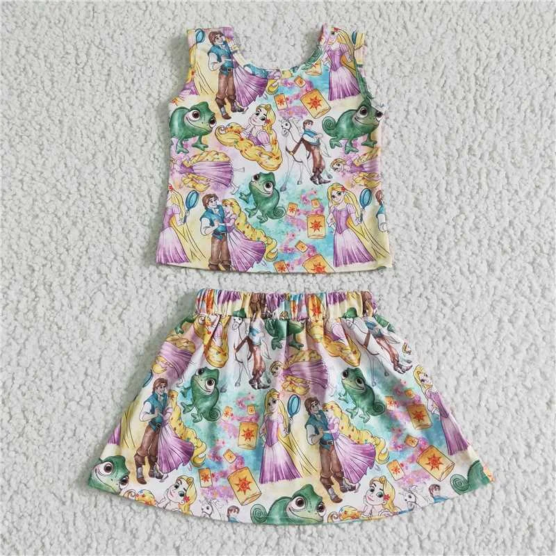 girls princess tops skirts sets GSD0040 Cashmere