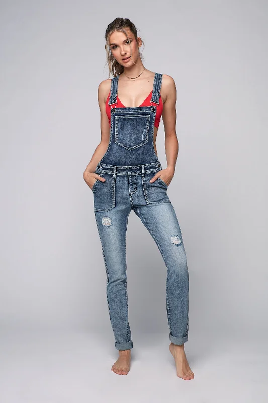 ALICE - Denim Skinny Overall - Snow Wash Streetwear Style for 