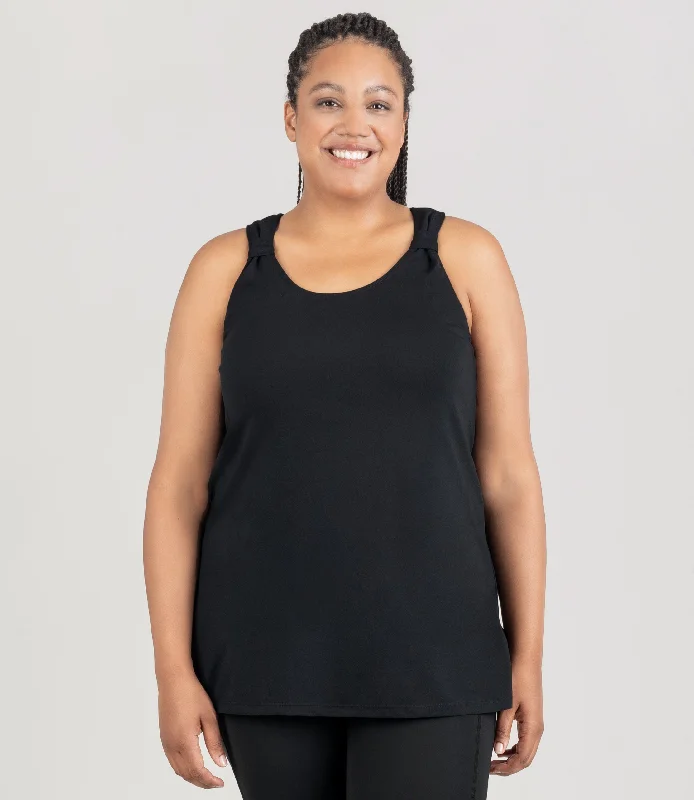 AquaSport Hanalei Tankini Top Black Vintage Women's 1970S 