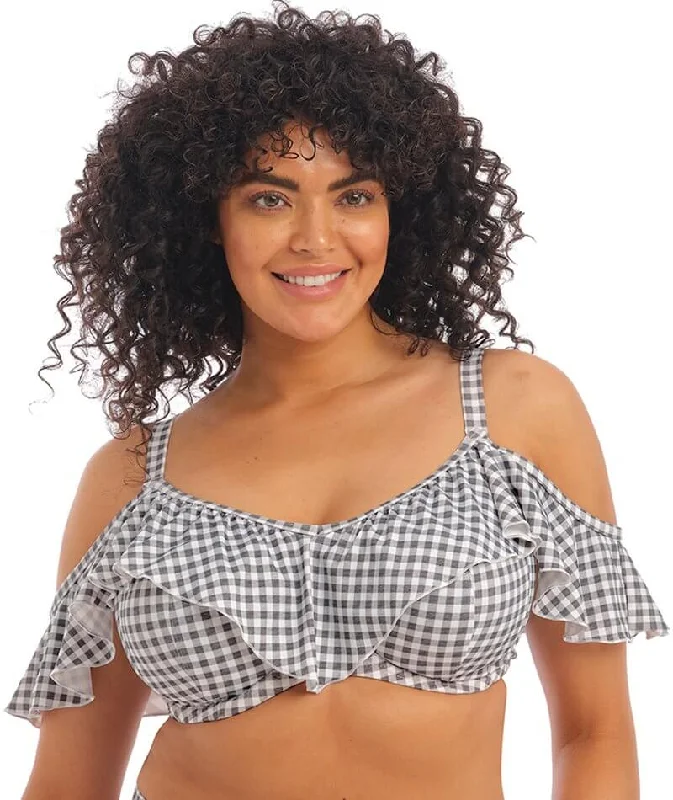 Elomi Swim Checkmate Underwired Bikini Top - Grey Marl Feminine Women's Soft 