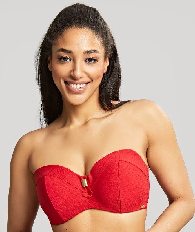 Panache Swimwear Marianna D-H Cup Bandeau Bikini Top - Crimson Refined Women's Hand - crafted Panache Swimwear Marianna D-H Cup Bandeau Bikini Top - Crimson Refined Women's Hand - crafted