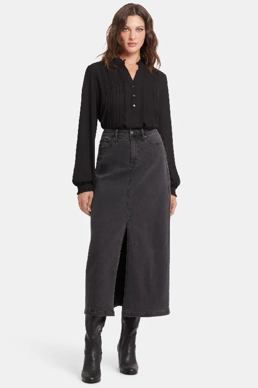 High Rise Long Skirt In Petite - Cloud Stone Geometric