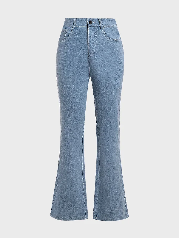 Summer 2023-Ultra High Rise Stretch Flare Jeans Street