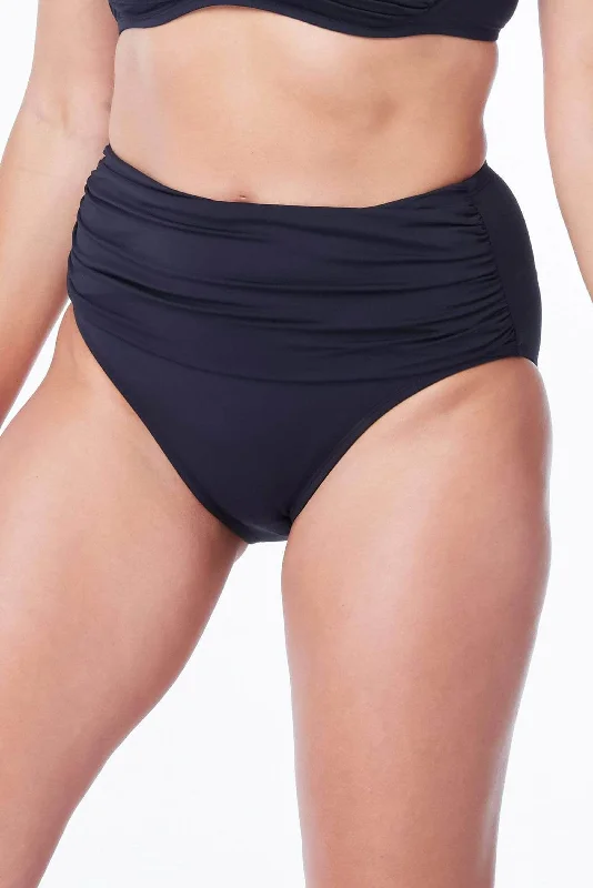 Kore Shirred Fold Over High Waist Bikini Bottom Sustainable Organic