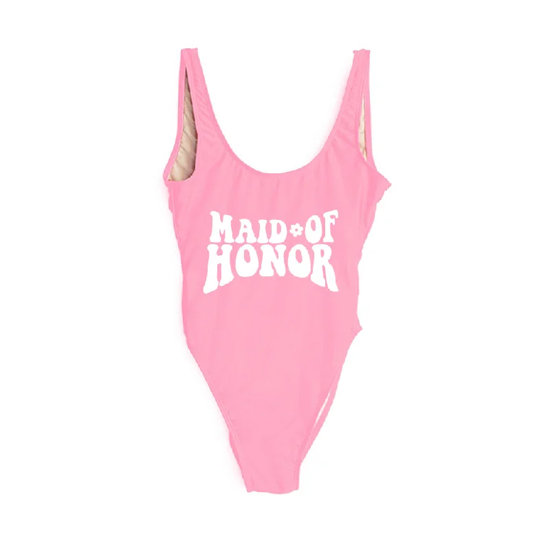 MAID OF HONOR flower power [SWIMSUIT] Trendy Women's Oversized