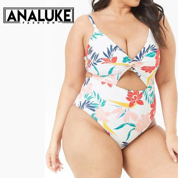 Big Size Floral Swimsuit 2018 Business