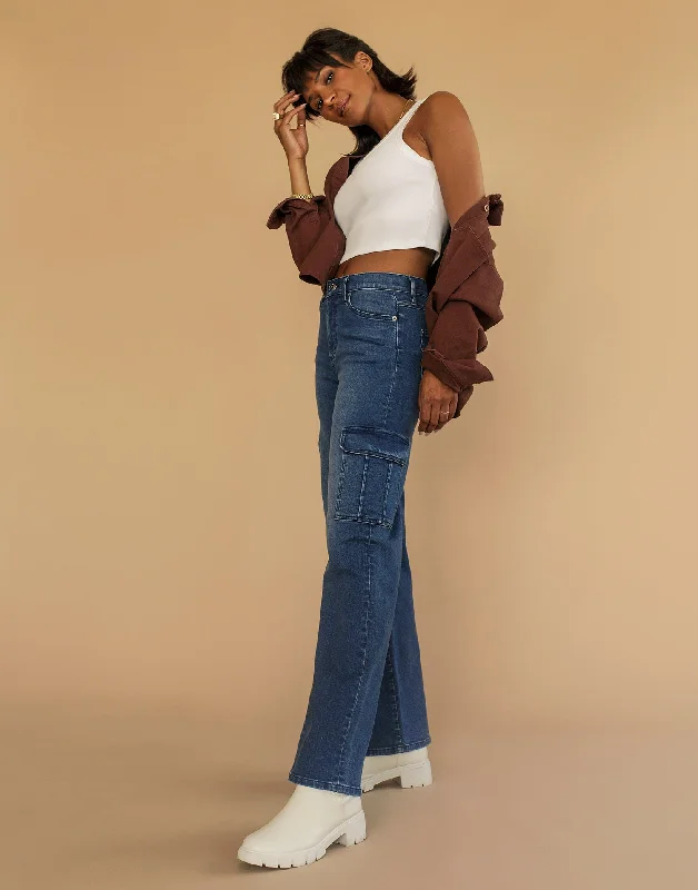 LILY WIDE LEG JEANS / OXFORD BLUE Practical Women's Multi - 