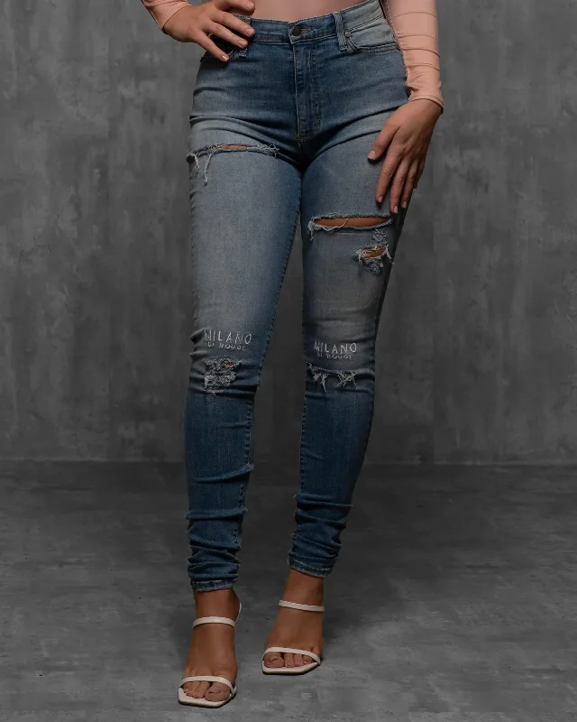 Harlow Denim Jeans Luxurious Women's High -  end