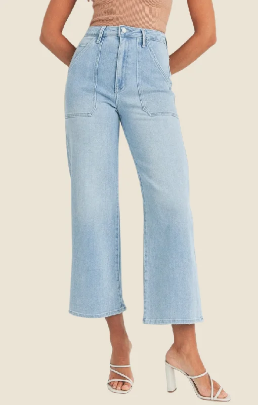 Airlea Light Denim Cargo Pocket Jeans Classic Women's Tweed