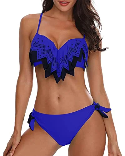 Sexy Ruffle Swimsuit Push Up Underwire Bikini Sets Disco