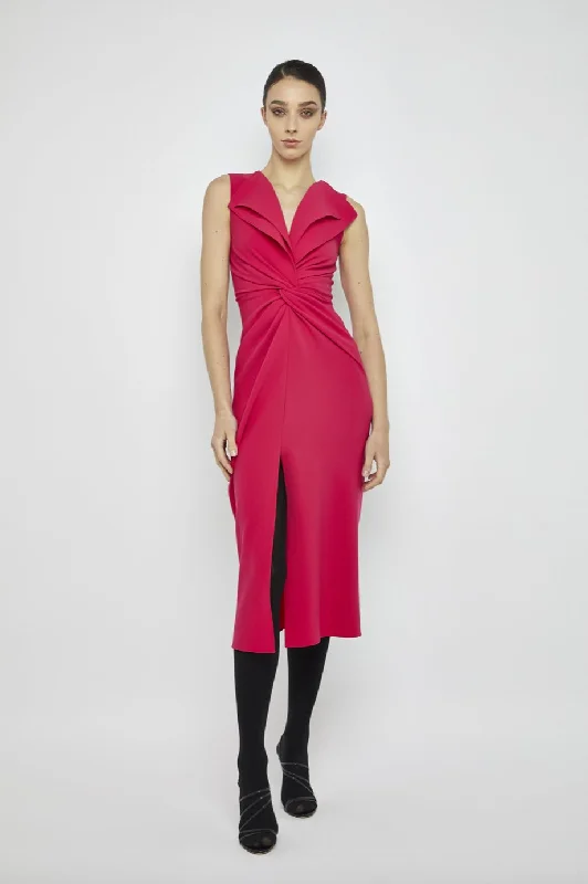 Lily Twist Front Dress Sleek Women's Metallic