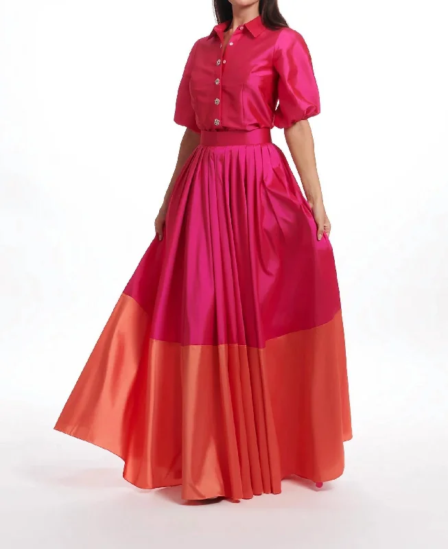 Two Tone Ball Skirt In Watermelon And Orange Edgy Women's Punk