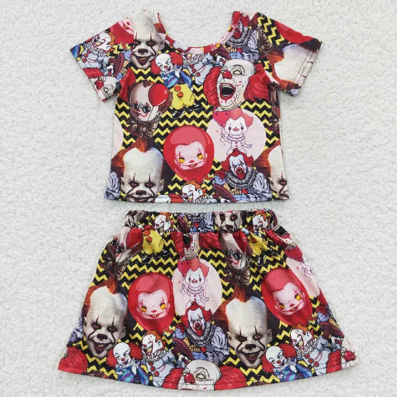 Halloween screen character clown print skirts sets GSD0425 Sustainable Organic