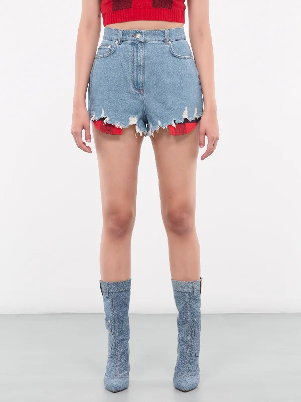Check Denim Shorts (J0309-8737-BLUE) Sustainable Organic